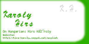 karoly hirs business card
